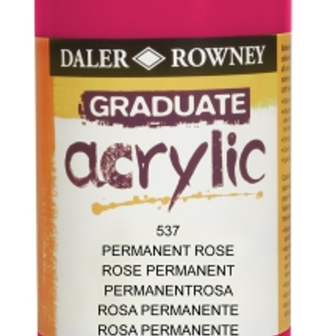 Daler Rowney Graduate Pintura Acrilica - Botella de Plastico - 500ml - Color Rosa Permanente 1