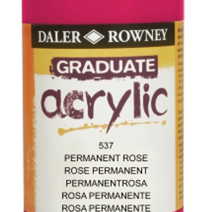 Daler Rowney Graduate Pintura Acrilica - Botella de Plastico - 500ml - Color Rosa Permanente 1
