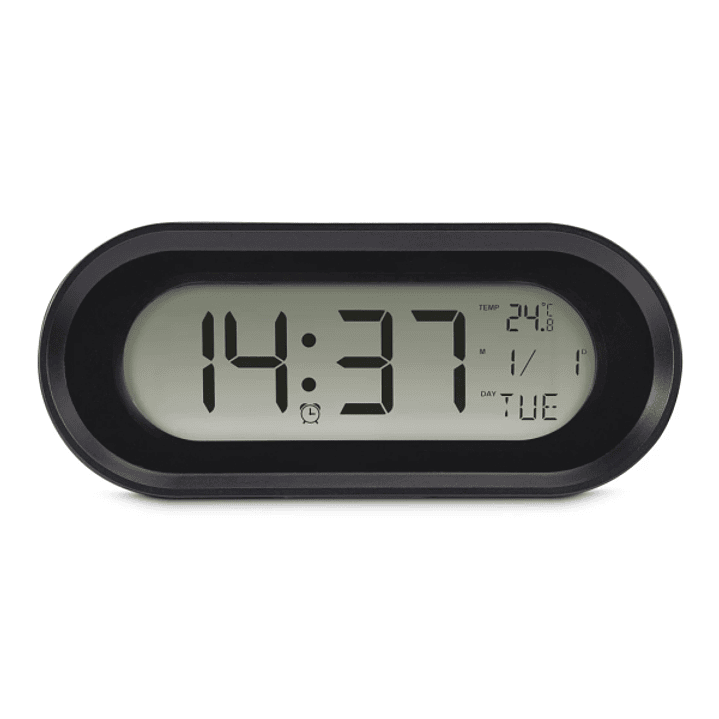 Hama Samos Reloj Despertador Digital - Patalla LCD - Funcion de Repeticion de Alarma - Alarma de Aniversario - Termometro - 15x5x6.3cm - Color Negro 1