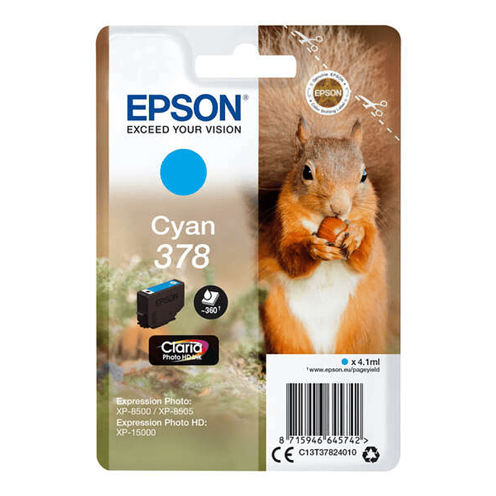 Epson 378 Cyan Cartucho de Tinta Original - C13T37824010 1