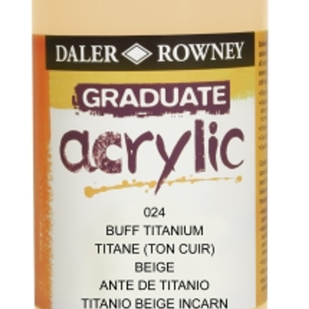 Daler Rowney Graduate Pintura Acrilica - Botella de Plastico - 500ml - Color Titanio Buff 1