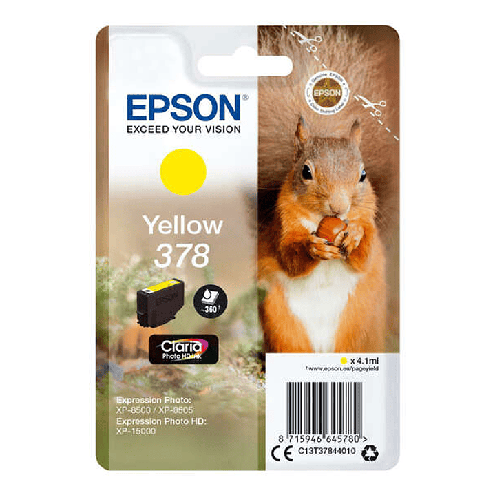 Epson 378 Amarillo Cartucho de Tinta Original - C13T37844010 1