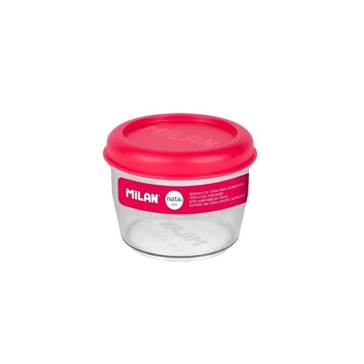 Milan Coleccion Nata 624 Fiambrera Hermetica de Tritan Redonda 0.5L - Apta para Microondas, Lavavajillas y Congelador - Libre de BPA - Medidas 12 Ø x  1