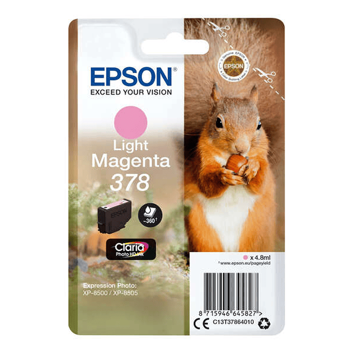 Epson 378 Magenta Light Cartucho de Tinta Original - C13T37864010 1