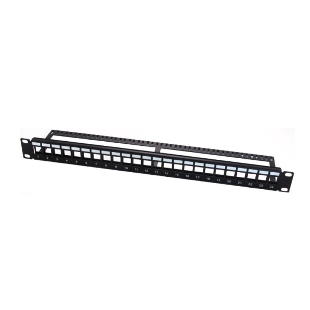 WP Patch Panel de 24 Puertos RJ45 UTP - 1U IDC sin Apantallar - Color Negro 1