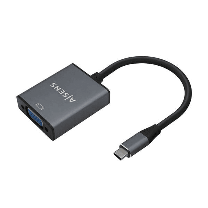Aisens Conversor Aluminio USB-C a VGA - USB-C/M-Hdb15/H - 15cm - Color Gris 1
