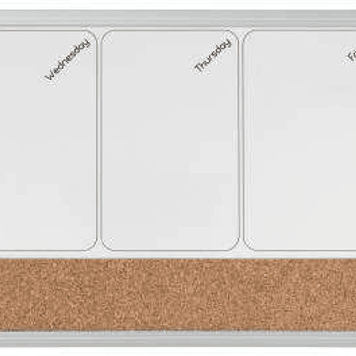 Nobo Planificador Semanal de Pizarra Magnetica Pequeña 585x190mm - Tira de Corcho - Almohadillas Adhesivas e Imanes para Montaje - Incluye Rotulador 1