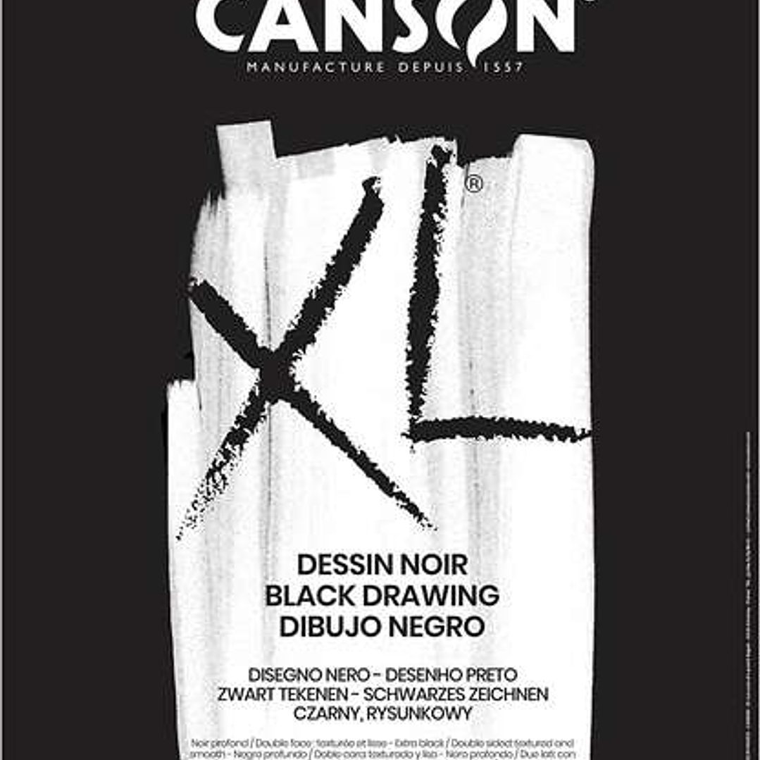 Canson XL Black Bloc de 40 Hojas Negras 150g A3 - Grano Fino - Espiral Microperforado 1