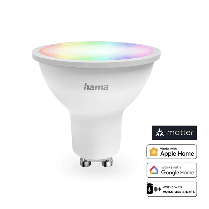 Hama Bombilla LED Inteligente - Potencia 4.9W - RGBW - WiFi - Compatible con Asistente de Voz - Control con App - IP20 - Color Blanco 1