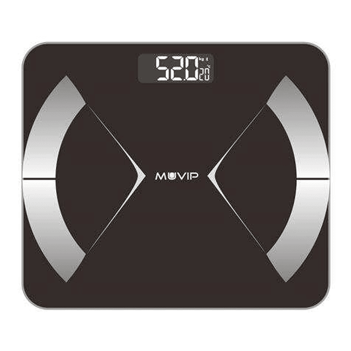 Muvip Body Muscle Bascula de Baño Digital Bluetooth - Pantalla LCD - Plataforma de Cristal Templado - 10 Memorias - Peso Max. 180kg - Auto Apagado 1