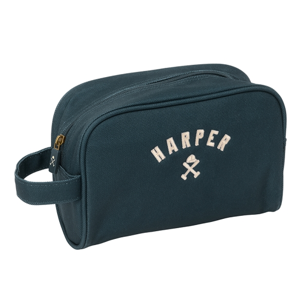 Safta Harper and Neyer Neceser de 3.6L - Cremallera - Asa Lateral - Interior Forrado - Organizadores Interiores - 240x100x150mm - Color Azul Marino 1