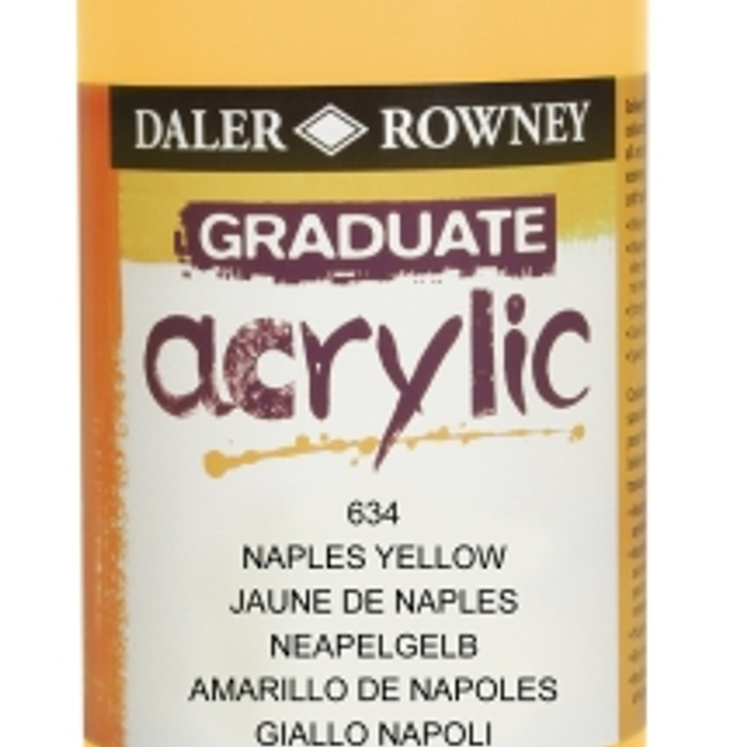 Daler Rowney Graduate Pintura Acrilica - Botella de Plastico - 500ml - Color Amarillo de Napoles 1