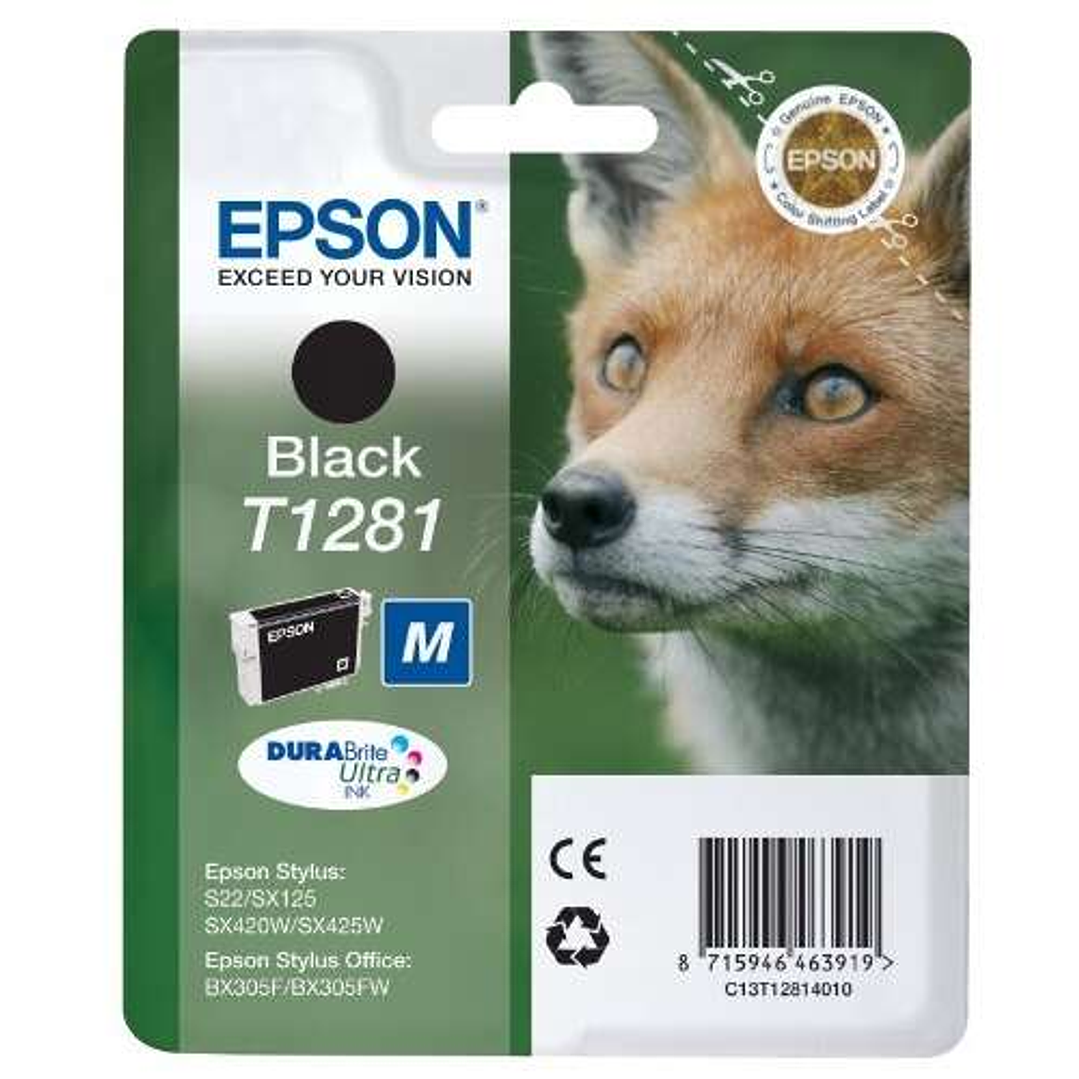 Epson T1281 Negro Cartucho de Tinta Original - C13T12814012 1