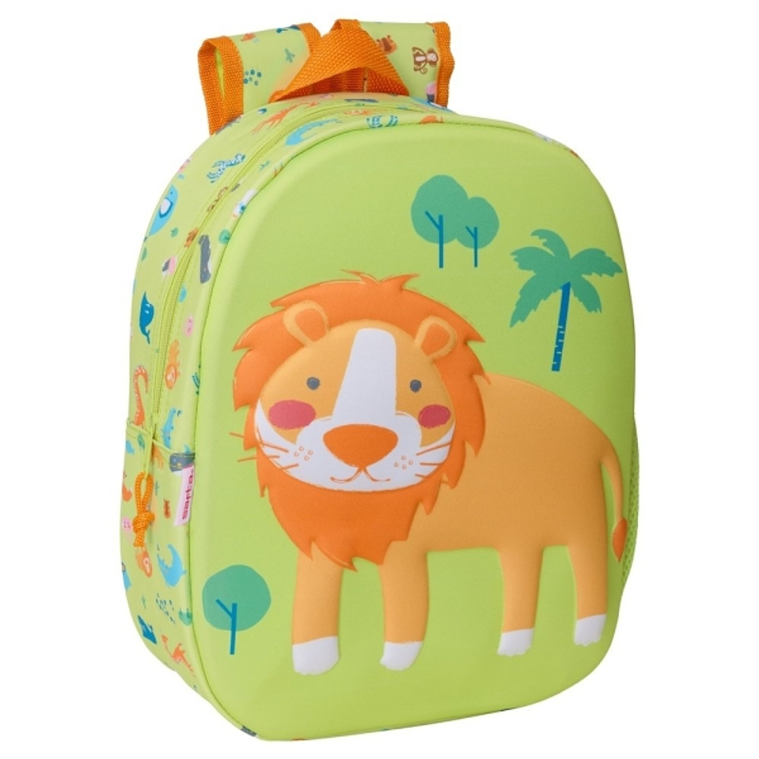 Safta Leon Mochila 3D - Portabotellas - Hombreras Acolchadas - Asa Superior - Ligero y Duradero - Color Verde Claro 1