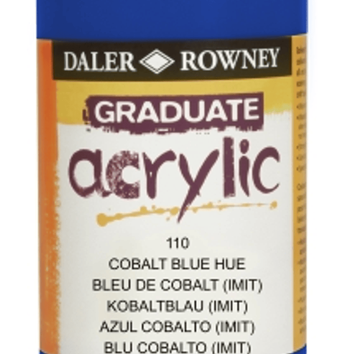 Daler Rowney Graduate Pintura Acrilica - Botella de Plastico - 500ml - Color Azul Cobalto 1