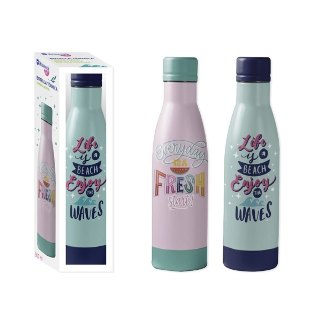 Bismark Botella Termica 500ml - Aislamiento de Vacio de Doble Pared - Tapon Hermetico - 2 Modelos Diferentes 1