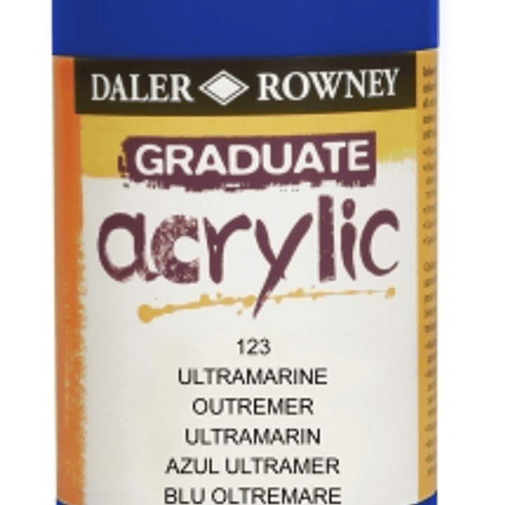 Daler Rowney Graduate Pintura Acrilica - Botella de Plastico - 500ml - Color Azul Ultramarino 1