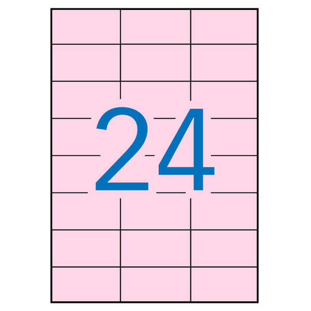 Apli Etiquetas Rosa Pastel Permanentes 70.0 x 37.0mm 20 Hojas 1