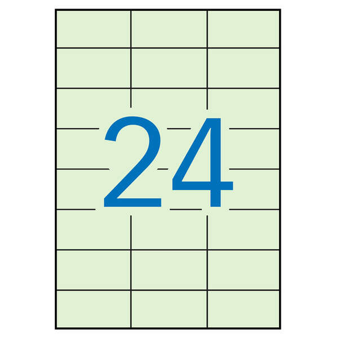 Apli Etiquetas Verde Pastel Permanentes 70.0 x 37.0mm 20 Hojas 1