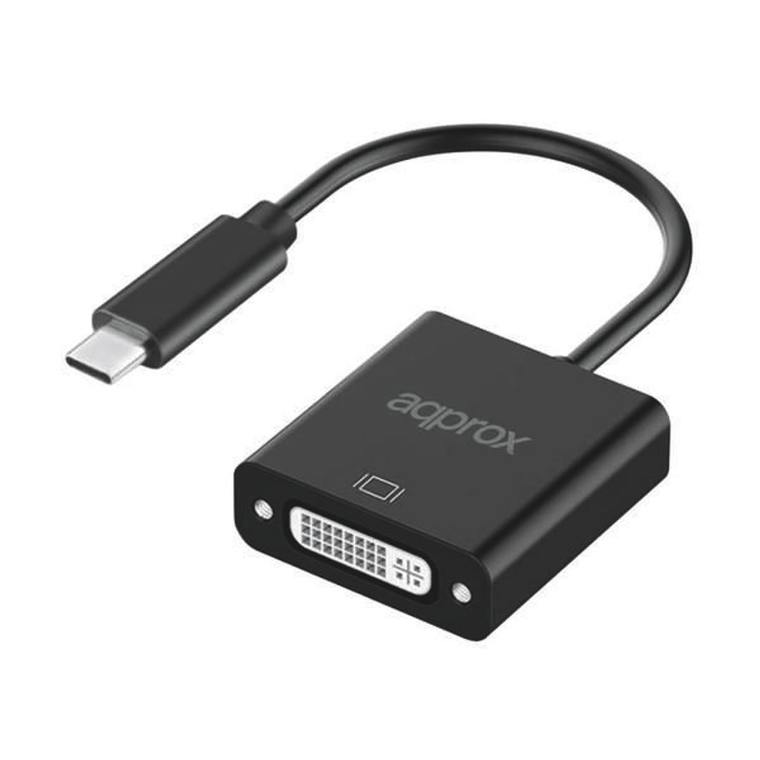 Approx Adaptador USB-C Macho a DVI Hembra - Resolucion hasta 1080P/60Hz - Cable de 13cm 1