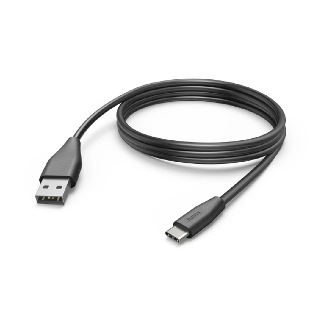 Hama Cable USB - Longitud 3m - USB-A Macho - USB-C Macho - Velocidad hasta 480Mbps - Niquelado - Color Negro 1