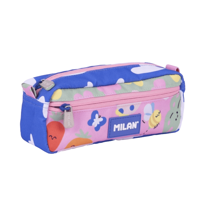 Milan Green and Grow Estuche Portatodo - Rectangular - 2 Cremalleras - 21x8.5x6.1cm - Multicolor 1
