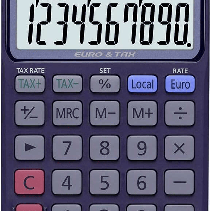 Casio SL-310TER+ Calculadora de Bolsillo - Pantalla LC Extragrande de 10 Digitos - Funcion Conversor de Euros - Color Azul Oscuro 1