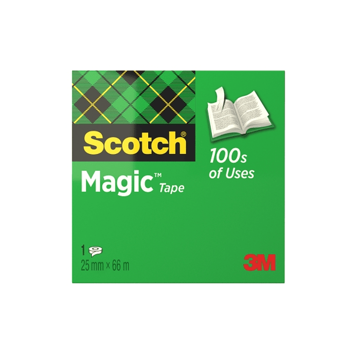 Scotch Magic Cinta Adhesiva Invisible - 25mm x 66m - Color Transparente 1
