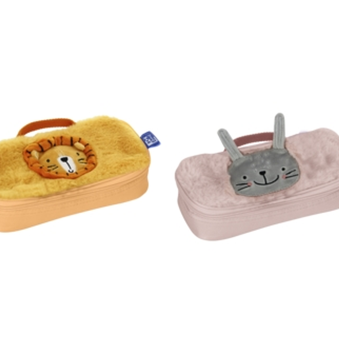 Oxford Kids Estuche Infantil de Peluche Suave - Surtido 4 Animal Besties - Ideal para Niños - Diseño Divertido y Colorido - Practico y Resistente 1