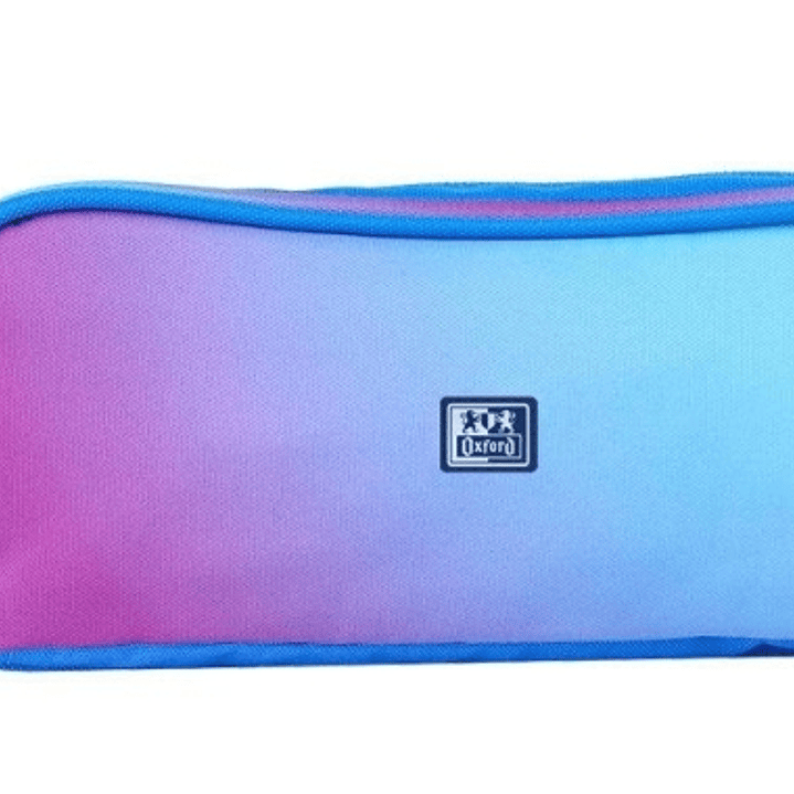 Oxford Gradient Estuche Portatodo - 3 Cremalleras - Asa Lateral - Fabricado en Material Reciclado - Color Mystic Blue 1