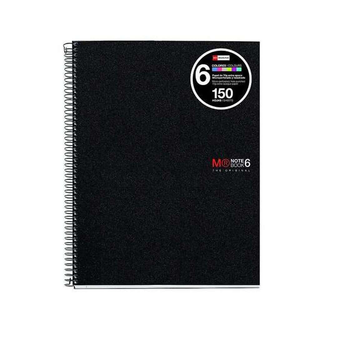 Miquel Rius Notebook6 Cuaderno de Espiral Formato A4 - 150 Hojas de 70gr Microperforadas con 2 Taladros - Cubiertas de Polipropileno - Cuadricula 5x5  1