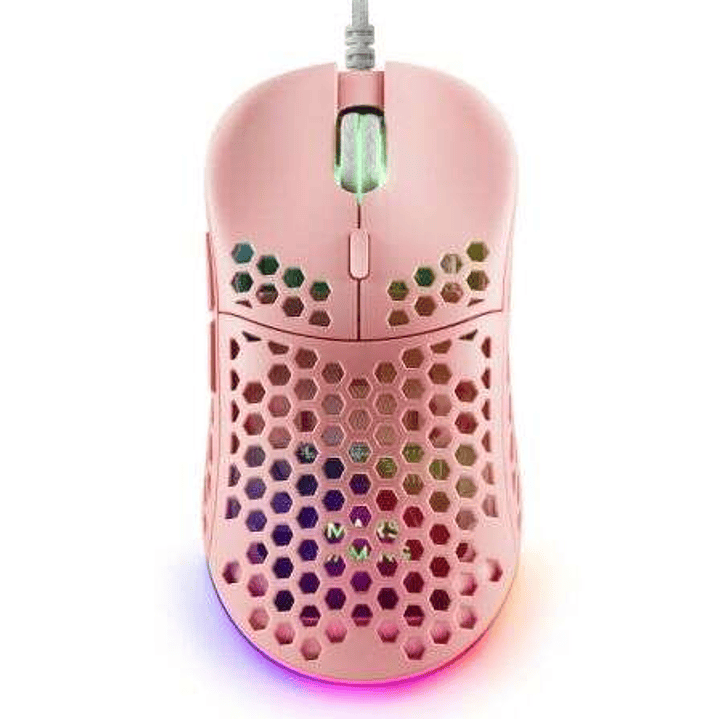 Mars Gaming MM55 Raton Gaming USB 12800dpi - Carcasa de Panel Perforado - 5 Botones - Iluminacion RGB Chroma - Uso Diestro - Cable de 1.70m 1