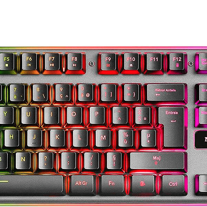 Mars Gaming Teclado Gaming MK220 - Tecnologia H-MECH - Iluminacion FRGB Rainbow - Panel de Aluminio - Base de ABS Reforzado - Diseño Completo - Materi 1