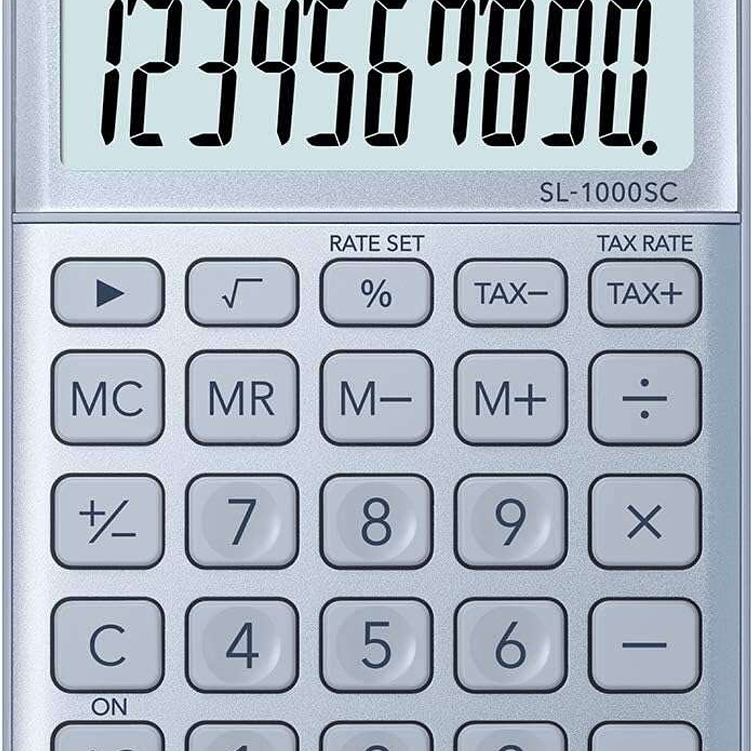Casio SL-1000SC Calculadora de Bolsillo - Pantalla Extragrande de 10 Digitos - Alimentacion Solar y Pilas - Color Azul 1