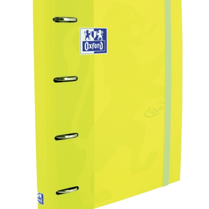 Oxford Touch A4+ Europeanbinder - Tapa Extradura Resistente - Lomo de 45mm - Anillas 4Dx35mm - Incluye Recambio 5x5 - Color Lima 1
