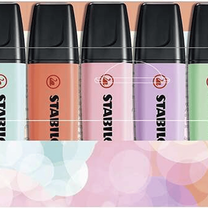 Stabilo Boss 70 Pastel Pack de 8 Marcadores Fluorescentes - Trazo entre 2 y 5mm - Recargable - Tinta con Base de Agua - Colores Surtidos 1