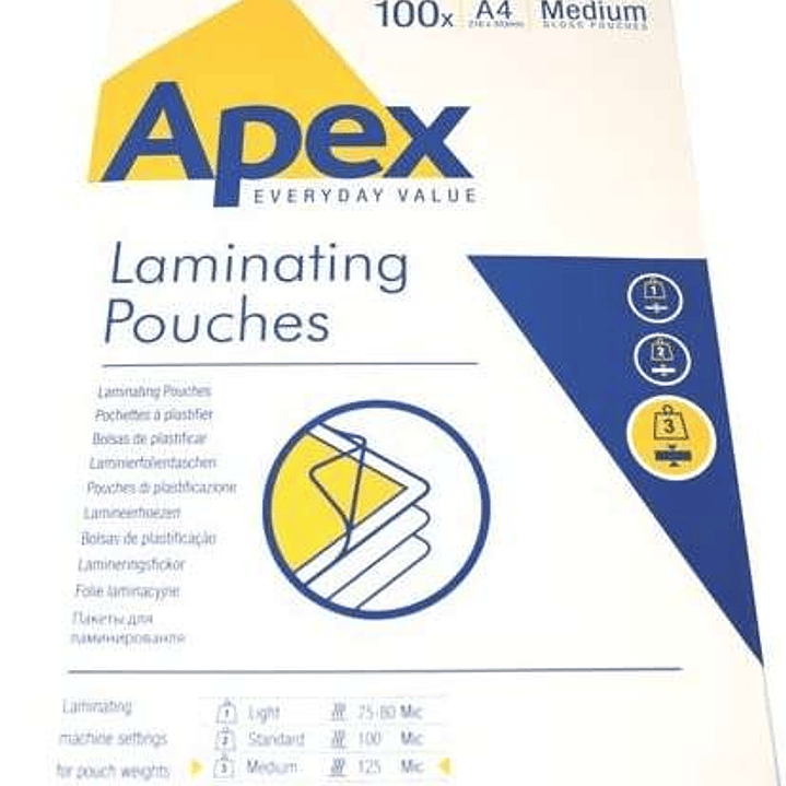 Fellowes Pack de 100 Fundas para Plastificar Brillo A4 - 125 Micras - Resistente al Agua - Transparente 1