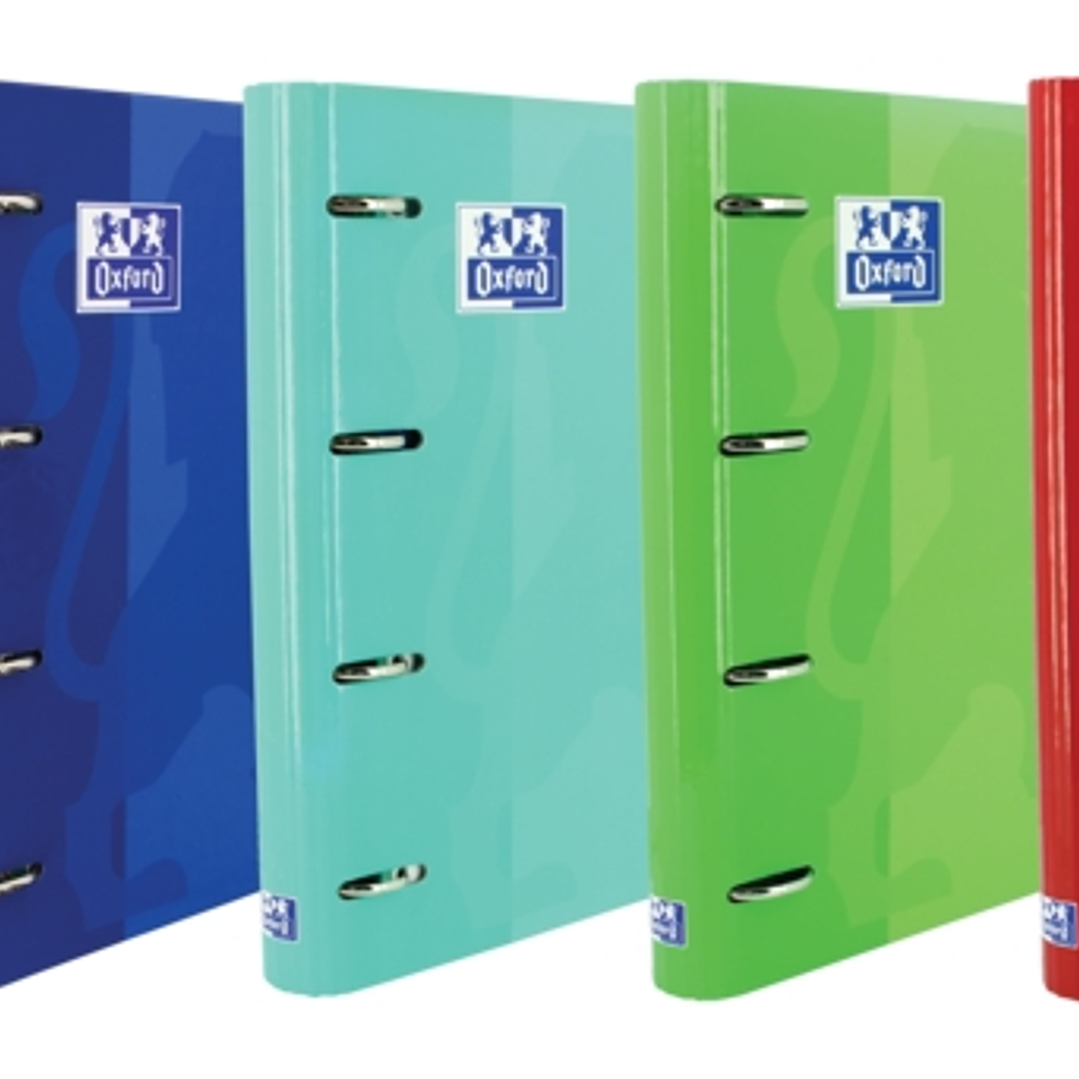 Oxford Europeanbinder Classic A4+ Carpeta de Anillas con Recambio 1 Linea - Tapa Extradura - Cierre con Goma Elastica - Colores Surtidos 1