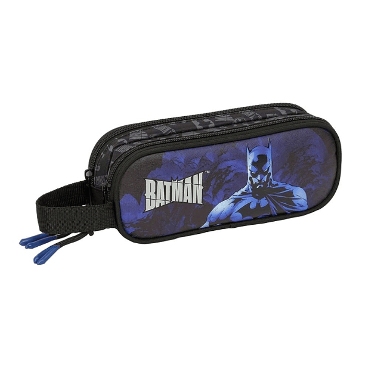 Safta Batman Portatodo - 2 Compartimentos con Cremalleras - Asa Lateral - 1L - 210x60x80mm - Color Negro 1