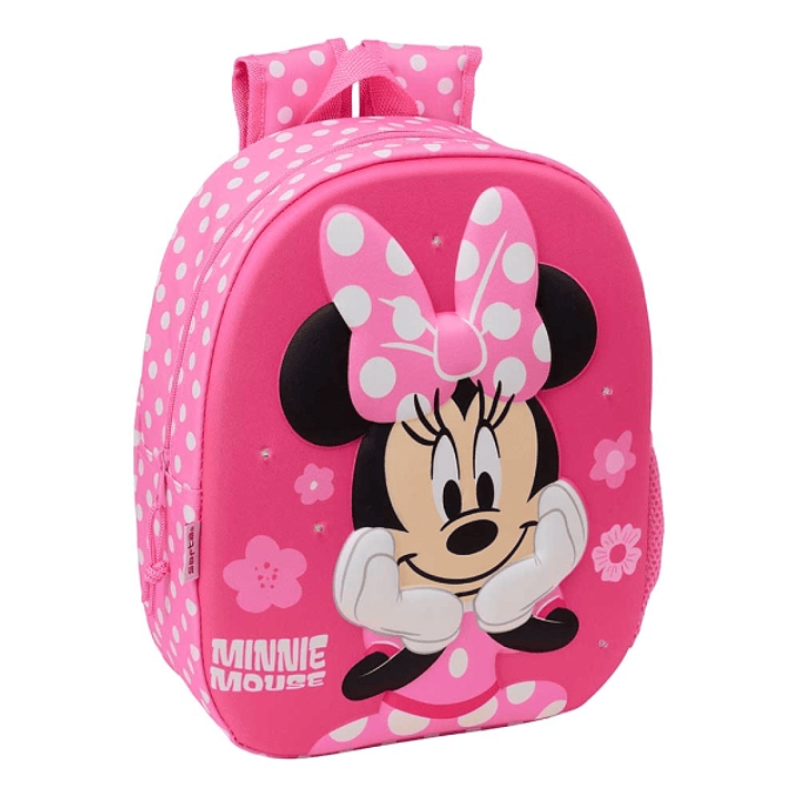 Safta Minnie Mouse Mochila 3D - Luces LED - Portabotellas - Hombreras Acolchadas - Asa Superior - 8.64L - 270x100x330mm - Color Rosa 1