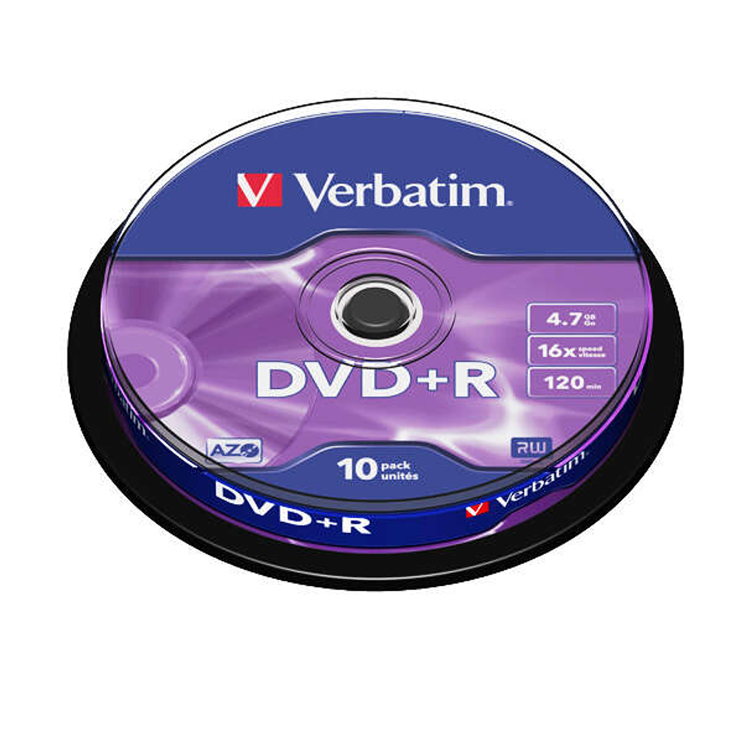 Verbatim DVD+R 16x 4.7GB (Tarrina 10 Uds) 1