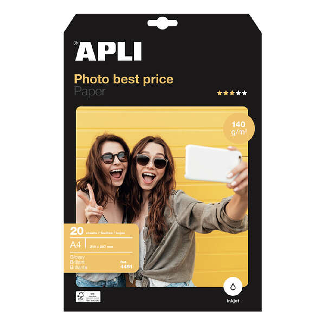 Apli Papel Fotografico Photobasic A4 140g 20 Hojas 1