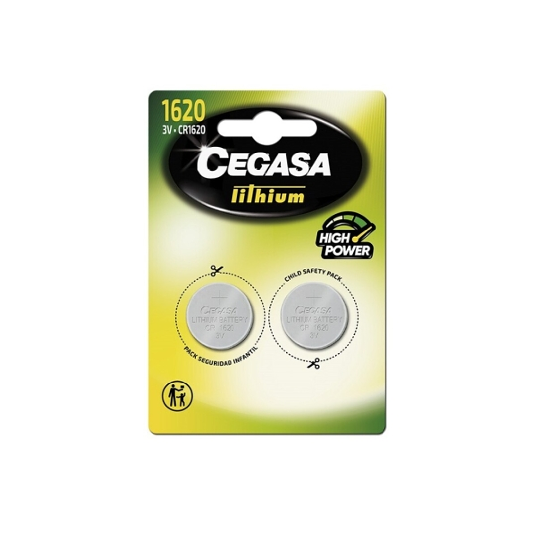 Cegasa Lithium CR1620 Pack de 2 Pilas 3V 1