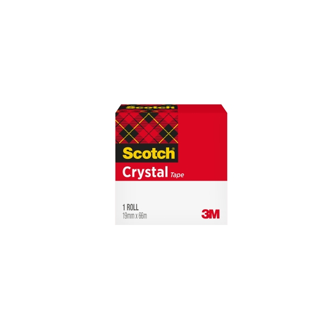 Scotch Crystal Cinta Adhesiva - 19mm x 66m - Color Transparente 1