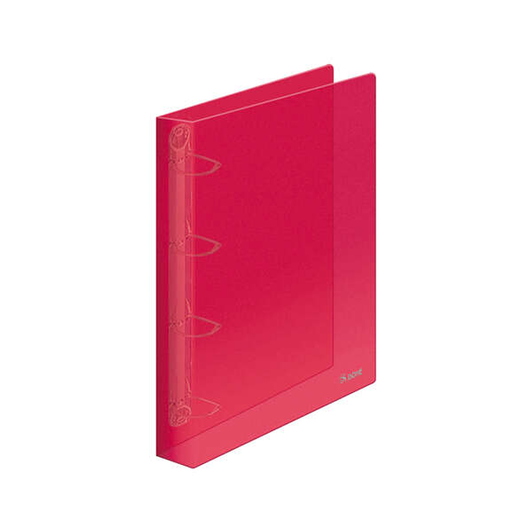 Dohe Carpeta de 4 Anillas Mixtas de 25mm A4 - Polipropileno Translucido - Color Rojo 1