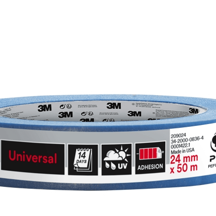 3M Cinta de Enmascarar Profesional - Multisuperficie - 24mm x 50m - 100% PEFC - Color Azul 1