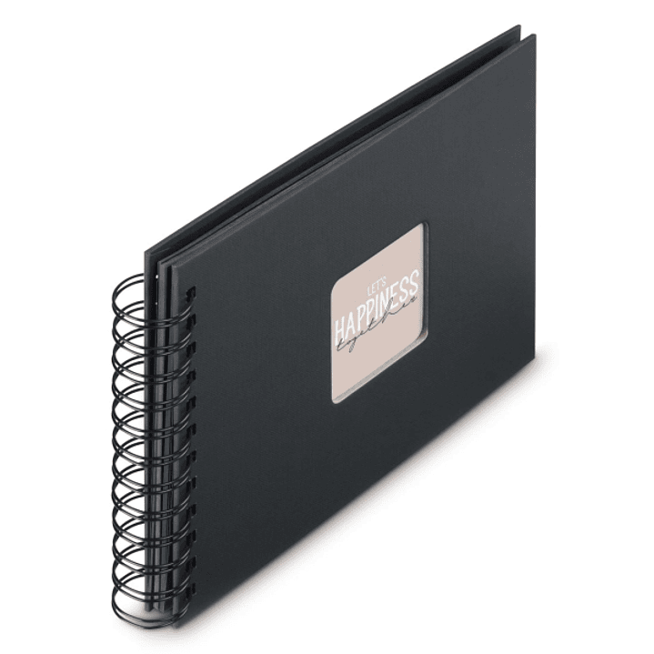 Hama Fine Art Album de Fotos con Espiral - 50 Paginas Negras - Tapa de Papel - 24x17cm - Color Negro 1