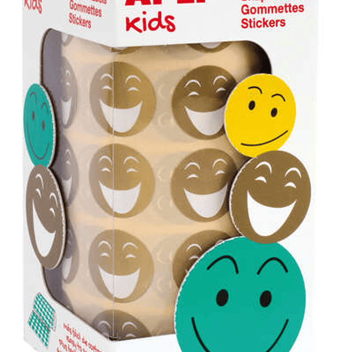 Apli Gomets Cara Feliz Dorados - Ø 20mm - Adhesivo Removible - 900 Unidades por Rollo 1