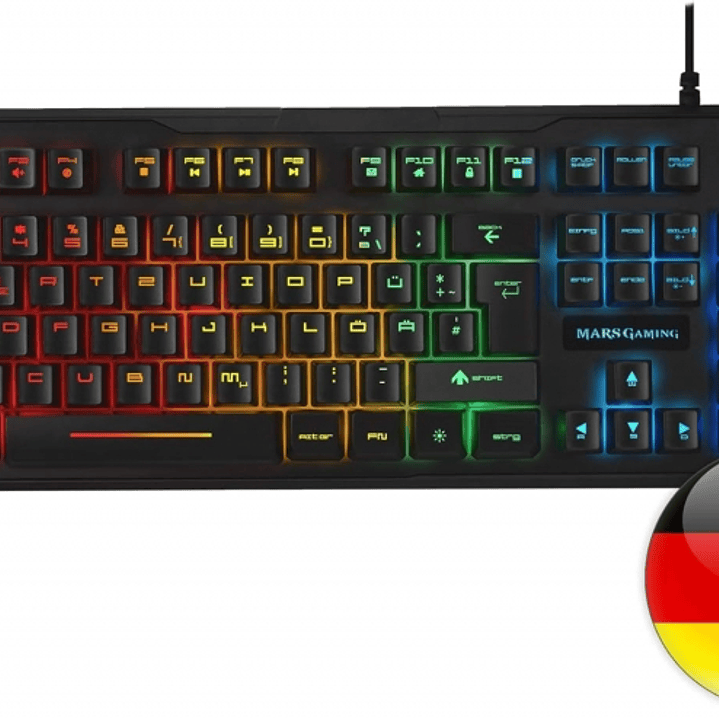 Mars Gaming MK218 Teclado Gaming - Retroiluminacion RGB 9 Efectos - Tecnologia H-MECH - Antighosting Completo - Compatible con Windows, Mac, Linux y C 1