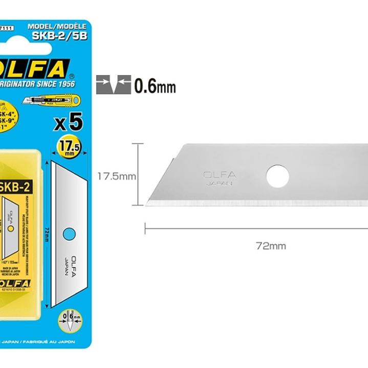 Olfa Pack de 5 Cuchillas de Respuesto para Cutters Olfa SK-4, SK-5, SK-9 y UTC-1 - Acero Inoxidable 1
